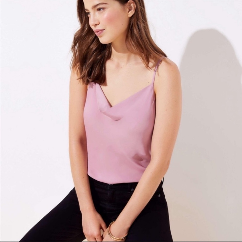 Ann Taylor LOFT Dusty Rose Cowl Neck Camisole